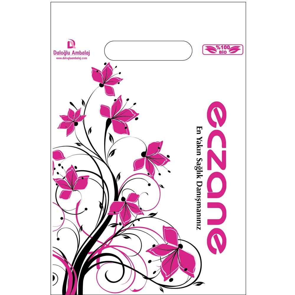 Bio Poşet Dağ Çiçeği Temalı Elgeçme 20X30