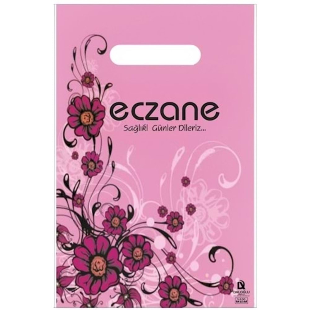 Bio Poşet Menekşe Temalı Pembe Elgeçme 20X30