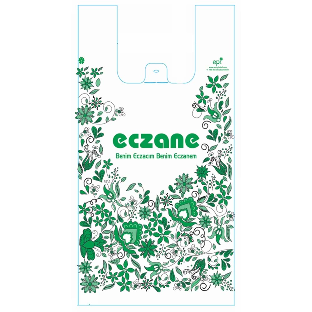 Bio Poşet Yeşil Sarmaşık Temalı Atlet 26X50