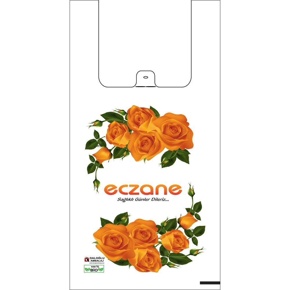 Bio Poşet Turuncu Gül Temalı Atlet 26X50