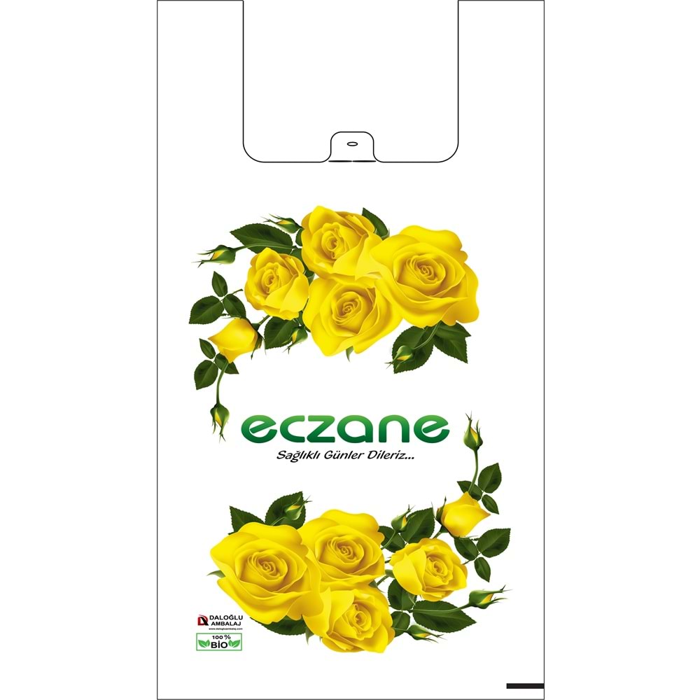 Bio Poşet Sarı Gül Temalı Atlet 36x65