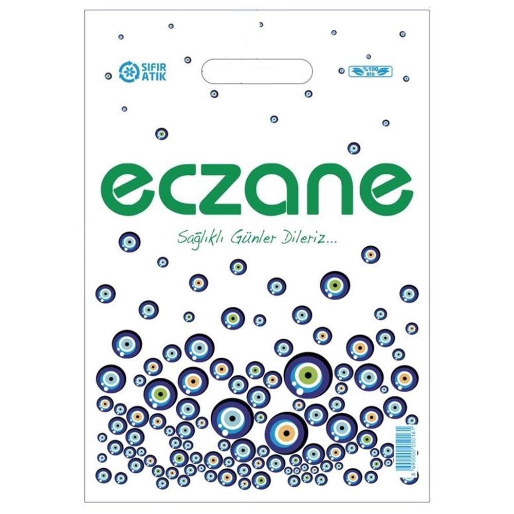 Bio Poşet Nazar Boncuğu Temalı Elgeçme 28X40