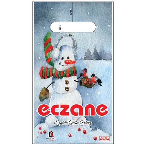 Bio Poşet Kardan Adam Temalı Elgeçme 16X28