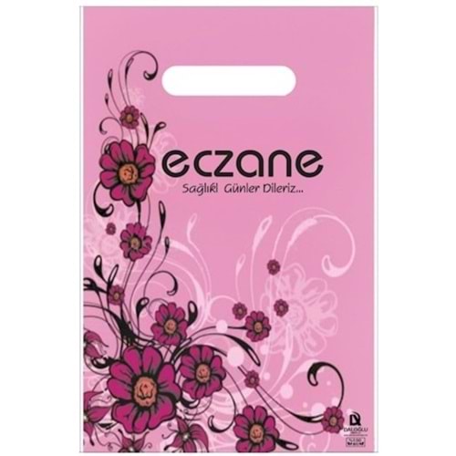 Bio Poşet Menekşe Temalı Pembe Elgeçme 20X30