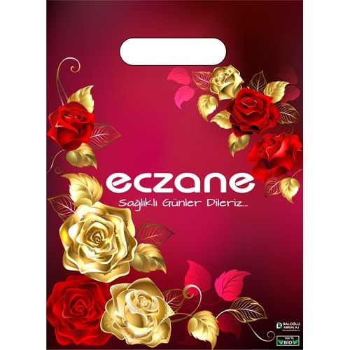 Bio Poşet Kırmızı Gül Temalı Elgeçme 22X32