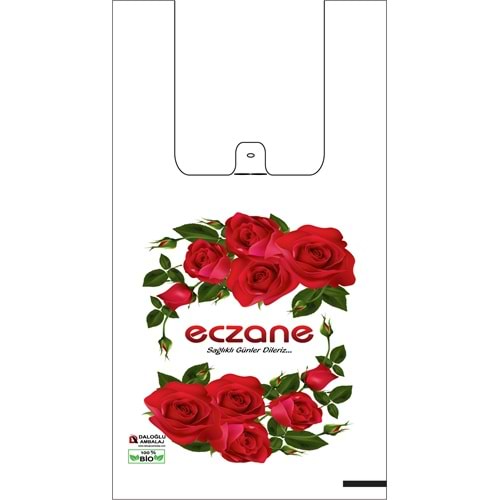 Bio Poşet Kırmızı Gül Temalı Atlet 22X40