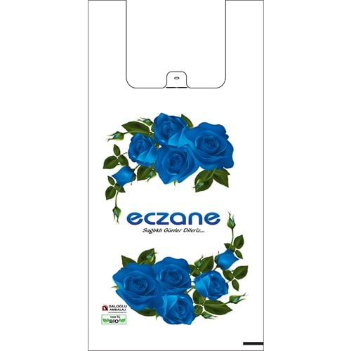 Bio Poşet Mavi Gül Temalı Atlet 30X60